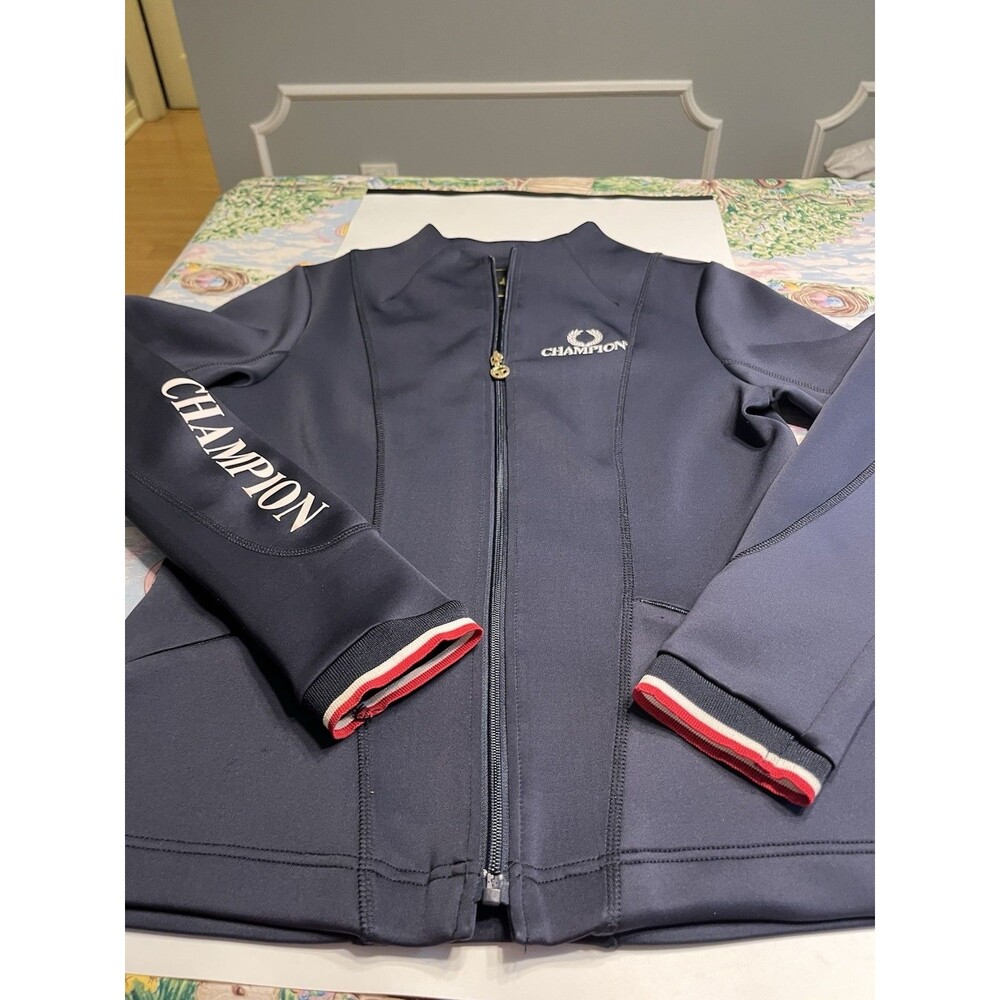 Toggi Champion Down Arm Navy Blue Soft Shell Jacket Women’s Sz 8 Equestrian